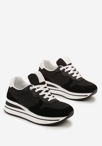 Renee - Czarne Sneakersy na Ozdobnej Platformie Anarinna. Kolor: czarny. Obcas: na platformie #3