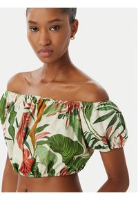 Guess Bluzka W6GHA1 W2447 Zielony Regular Fit. Kolor: zielony. Materiał: len #2