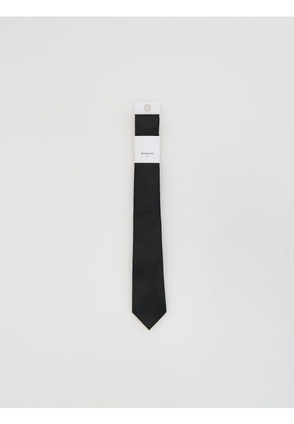 Reserved - Krawat z drobnym wzorem - czarny. Kolor: czarny