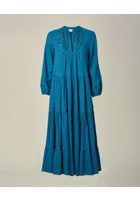 M.A.B.E - Niebieska sukienka midi Freya. Kolor: niebieski. Materiał: koronka. Długość rękawa: długi rękaw. Wzór: koronka. Długość: midi #5