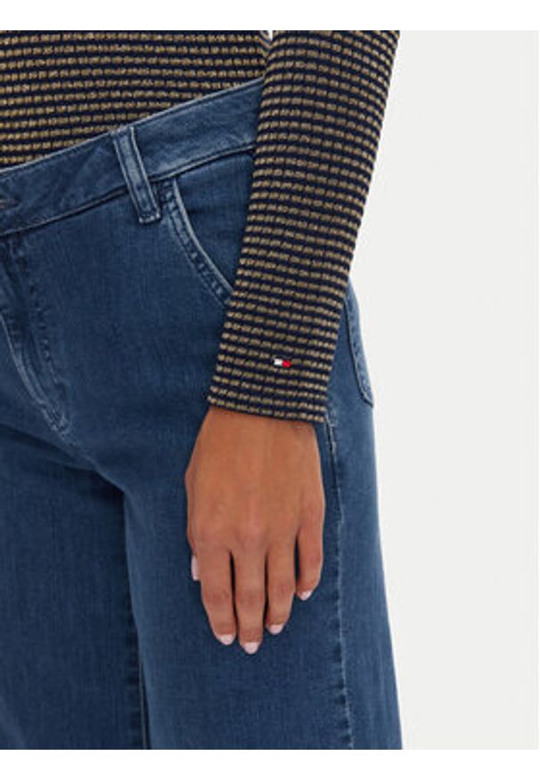 TOMMY HILFIGER - Tommy Hilfiger Golf WW0WW42905 Granatowy Slim Fit. Typ kołnierza: golf. Kolor: niebieski. Materiał: syntetyk