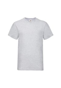 FRUIT OF THE LOOM - Koszulka Unisex Dla Dorosłych Valueweight Heather Z Dekoltem V. Kolor: szary
