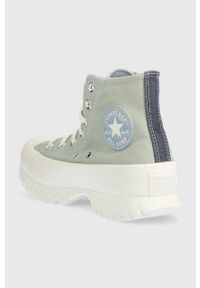 Converse trampki Chuck Taylor All Star Lugged 2.0 HI damskie kolor zielony A03809C A03809C-GREEN. Nosek buta: okrągły. Zapięcie: sznurówki. Kolor: zielony. Materiał: guma. Obcas: na platformie #4