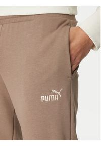 Puma Spodnie dresowe Ess No. 1 Logo 682609 Brązowy Regular Fit. Kolor: brązowy. Materiał: bawełna #5