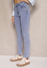 Renee - Jasnoniebieskie Jeansy z Bawełną Typu Skinny Novanisse. Okazja: na co dzień. Stan: podwyższony. Kolor: niebieski. Styl: casual #4