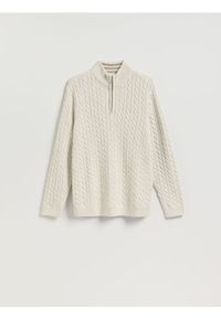 Reserved - Sweter z domieszką wełny - złamana biel. Materiał: wełna #1
