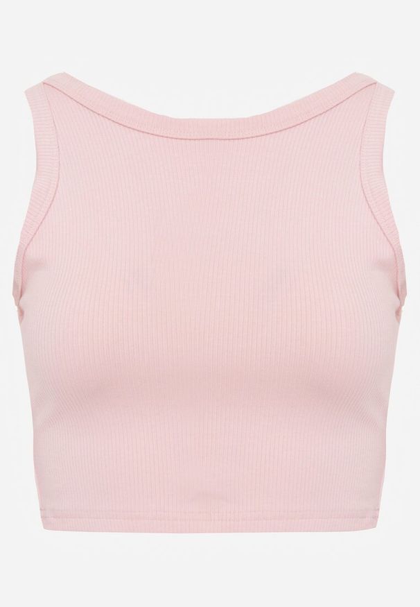 Renee - Różowy Top na Ramiączkach Basic Prążkowany Zitira. Okazja: na co dzień. Kolor: różowy. Materiał: prążkowany. Długość rękawa: na ramiączkach. Styl: casual