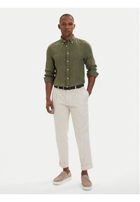 TOMMY HILFIGER - Tommy Hilfiger Koszula MW0MW41530 Zielony ciemny Regular Fit. Kolor: zielony. Materiał: len #5