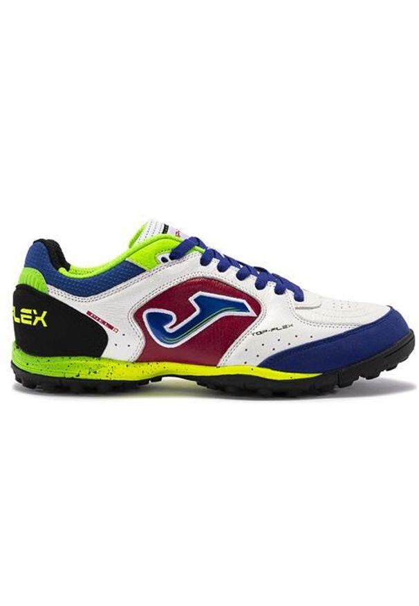 Buty piłkarskie męskie Joma Top Flex 2416 Tf. Kolor: biały, wielokolorowy. Materiał: materiał, syntetyk. Szerokość cholewki: normalna. Sport: piłka nożna