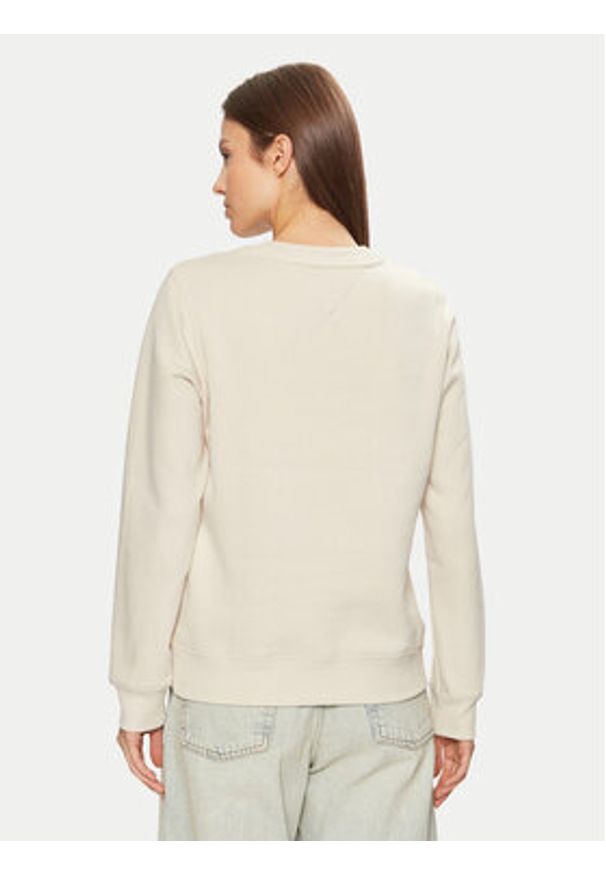 Tommy Jeans Bluza DW0DW19959 Beżowy Regular Fit. Kolor: beżowy. Materiał: bawełna