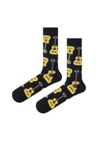 His Story - Tematyczne Skarpetki Bawełniane - Gitara Akustyczna. Kolor: żółty, złoty, wielokolorowy. Materiał: elastan, bawełna, poliamid #4