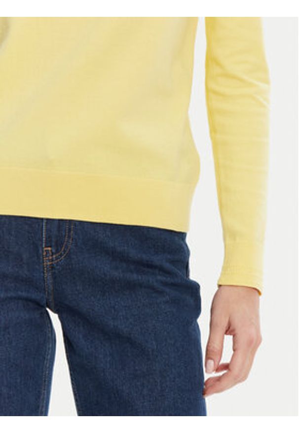 TOMMY HILFIGER - Tommy Hilfiger Sweter WW0WW40099 Żółty Regular Fit. Kolor: żółty. Materiał: bawełna, syntetyk