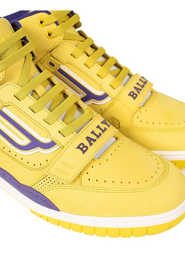 Bally Sneakersy "Kuper-T" | 6230965 | Kuper-T | Mężczyzna | Żółty, Fioletowy. Wysokość cholewki: za kostkę. Zapięcie: rzepy. Kolor: żółty, wielokolorowy, fioletowy. Materiał: skóra, tkanina