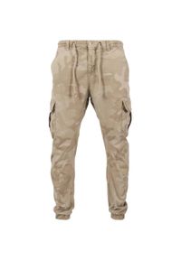 Urban Classics - Męskie Spodnie Joggingowe Camo Cargo. Kolor: zielony, wielokolorowy, brązowy
