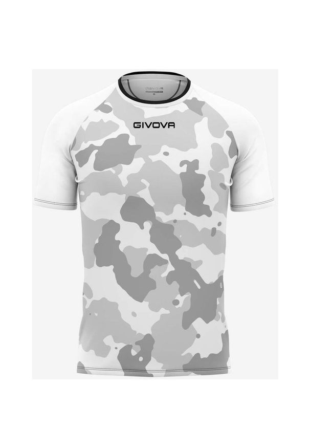 Givova Army T-shirt Szary - Sportowy i Oddychający. Kolor: szary, wielokolorowy, biały. Materiał: poliester. Wzór: haft, nadruk. Sport: fitness, piłka nożna