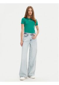 Guess Jeans T-Shirt W4YI01 J1314 Zielony Slim Fit. Kolor: zielony. Materiał: bawełna