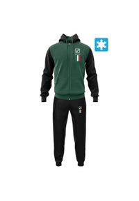 Dres z bluzą z kapturem Givova Italia 100. Kolor: wielokolorowy, czarny, zielony. Materiał: dresówka. Sport: fitness #1