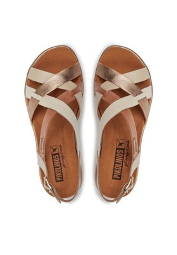 Pikolinos Sandały Palma W4N-0650C1 Beżowy. Kolor: beżowy. Materiał: skóra