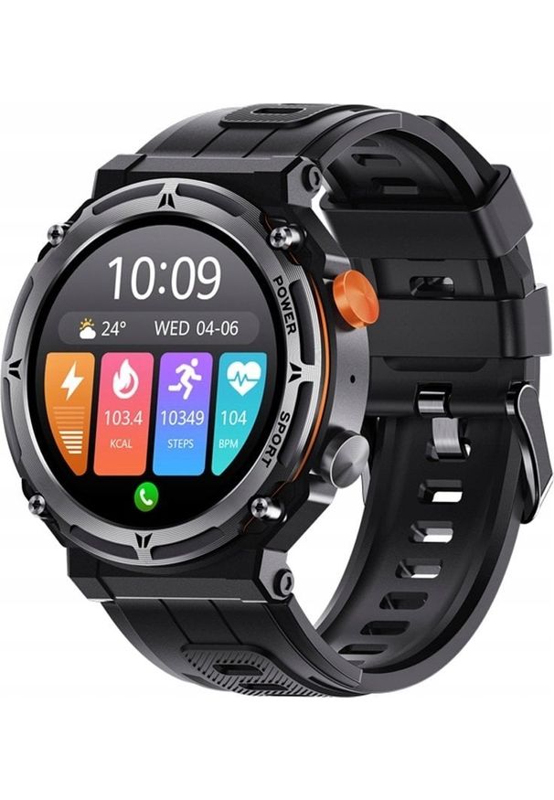 Giewont - Smartwatch Veltori VT130-1 Czarny Pasek Silikonowy. Rodzaj zegarka: smartwatch. Kolor: czarny