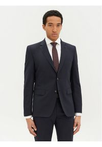 BOSS Garnitur Huge 50534914 Granatowy Slim Fit. Kolor: niebieski. Materiał: wełna, syntetyk