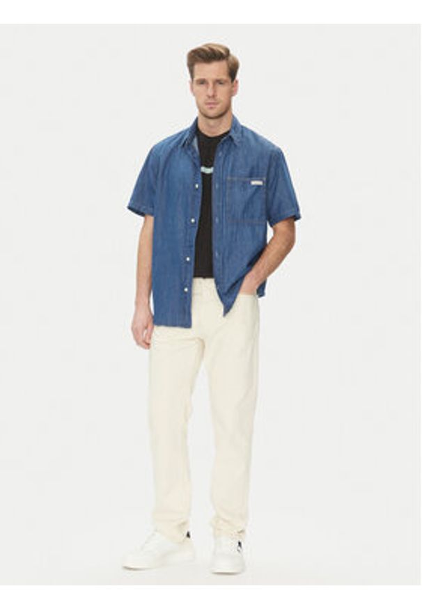Calvin Klein Jeans Koszula jeansowa J30J327178 Niebieski Regular Fit. Kolor: niebieski. Materiał: bawełna