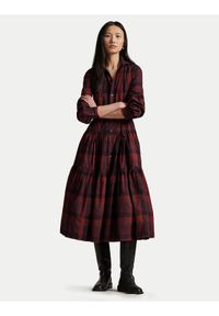 Polo Ralph Lauren Sukienka koszulowa 211A13260001 Bordowy Regular Fit. Typ kołnierza: polo. Kolor: czerwony. Materiał: bawełna. Typ sukienki: koszulowe #1