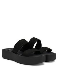 Calvin Klein Klapki Flatform Sndl Webbing HW0HW02878 Czarny. Kolor: czarny. Materiał: materiał #2