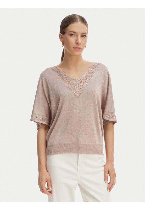Morgan Bluzka 241-MCHRIS Beżowy Relaxed Fit. Kolor: beżowy. Materiał: wiskoza