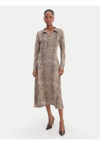 Morgan Sukienka koszulowa 261-RINGO Beżowy Regular Fit. Kolor: beżowy. Materiał: syntetyk. Typ sukienki: koszulowe #1
