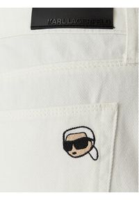Karl Lagerfeld - KARL LAGERFELD Szorty jeansowe B2W10048 Kremowy Loose Fit. Kolor: kremowy. Materiał: bawełna #2