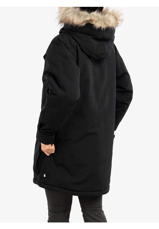 Fjällräven - Płaszcz damski Fjallraven Nuuk Parka. Kolor: czarny. Sezon: zima. Styl: sportowy