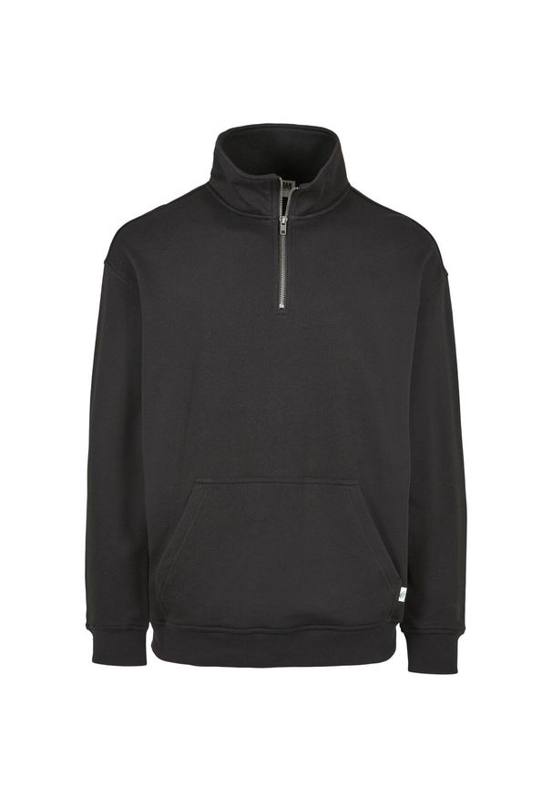 Bluza Urban Classics organic basic troyer. Typ kołnierza: typu troyer. Kolor: czarny. Materiał: bawełna, materiał