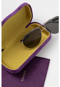 Gucci okulary przeciwsłoneczne męskie kolor srebrny. Kolor: srebrny #3