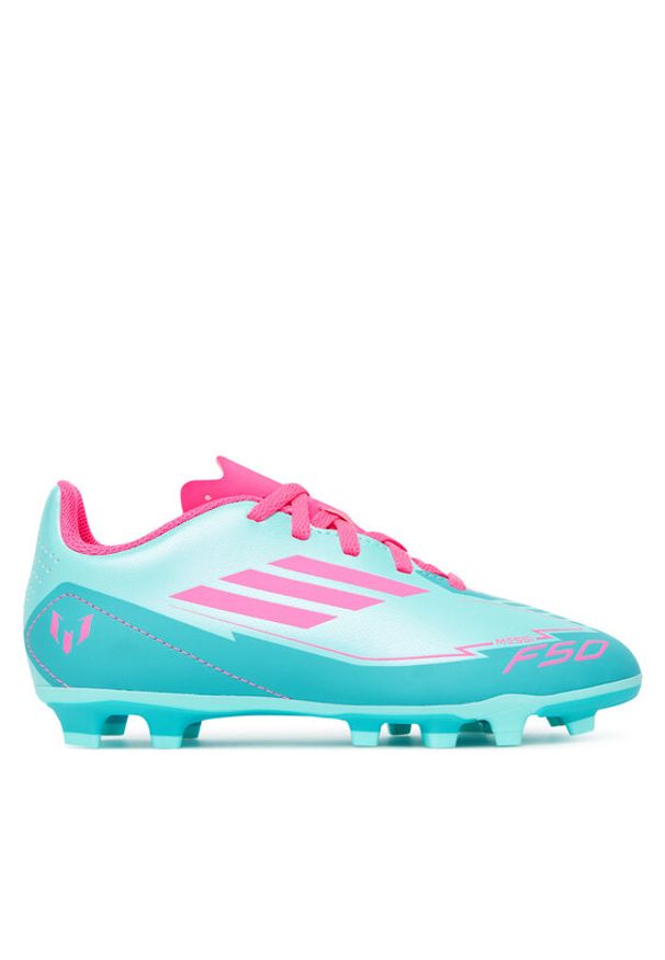Adidas - adidas Buty do piłki nożnej F50 Club Messi Firm/Multi-Ground IH0932 Turkusowy. Kolor: turkusowy. Materiał: skóra