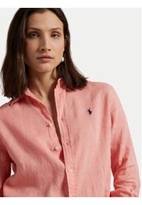 Polo Ralph Lauren Koszula 211970730012 Koralowy Classic Fit. Typ kołnierza: polo. Kolor: pomarańczowy. Materiał: len #3