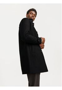 Jack & Jones Płaszcz wełniany Melton 12258672 Czarny Regular Fit. Kolor: czarny. Materiał: wełna, syntetyk #7