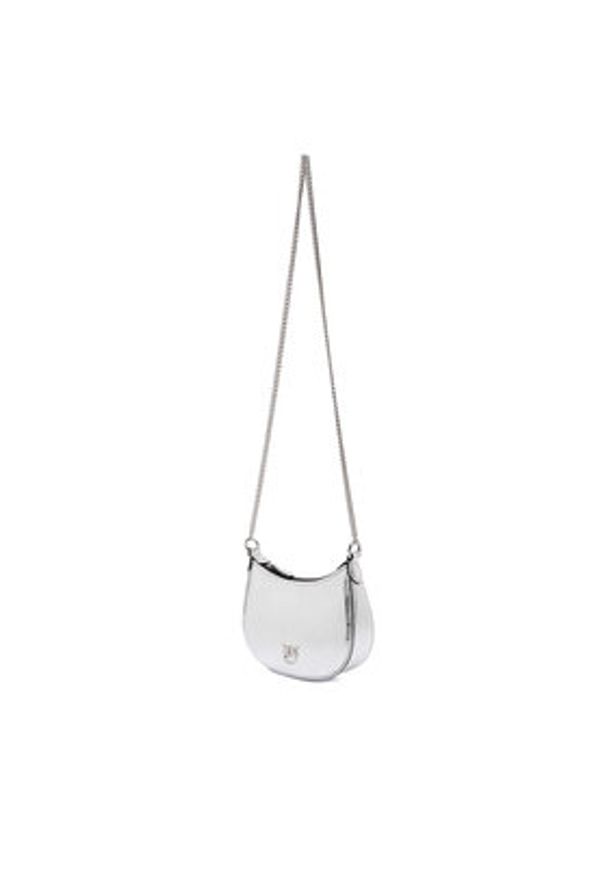 Pinko - PINKO Torebka Half Moon Baby C + Manico Al 25-26 PLTT 105913 A2WD Srebrny. Kolor: srebrny. Materiał: skórzane