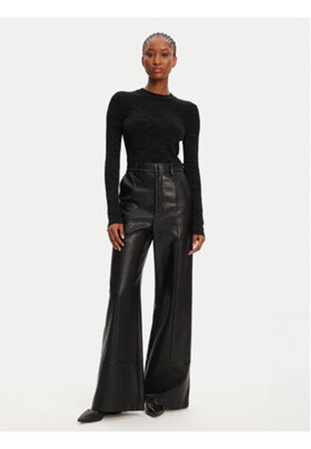 Hugo - HUGO Sweter Satero 50542604 Czarny Slim Fit. Kolor: czarny. Materiał: wiskoza