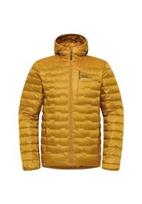 Kurtka uniwersalna męska Jack Wolfskin Passamani. Typ kołnierza: kaptur, golf. Kolor: żółty. Materiał: syntetyk. Sport: golf
