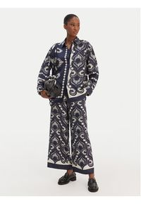 Weekend Max Mara Spodnie materiałowe Ottico 2615131011 Granatowy Wide Leg. Kolor: niebieski. Materiał: jedwab #4