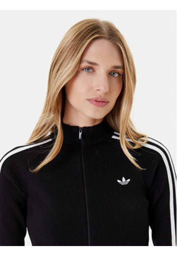 Adidas - adidas Bluza adicolor 3-Stripes JY2597 Czarny Slim Fit. Kolor: czarny. Materiał: wiskoza