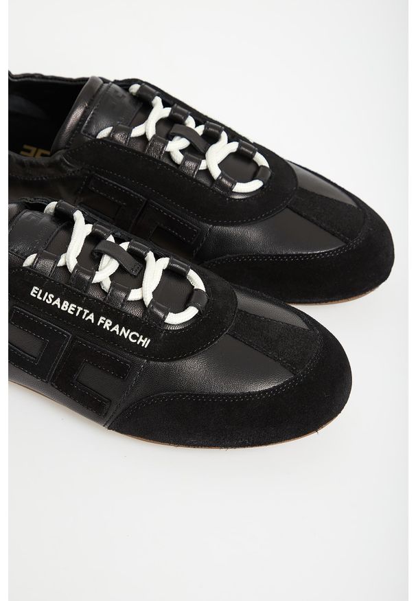 Elisabetta Franchi - Sneakersy damskie skórzane ELISABETTA FRANCHI. Materiał: skóra