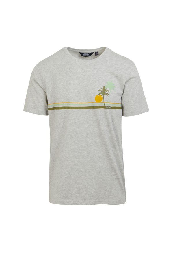 Regatta - T-Shirt Męski Z Motywem Zachodu Słońca Melanżowy Cline VIII. Kolor: wielokolorowy, czarny, szary. Wzór: melanż