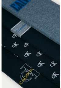 Calvin Klein - Skarpetki (4-pack). Kolor: niebieski. Materiał: bawełna, materiał, poliamid, elastan, poliester. Wzór: nadruk #3