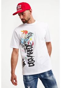 T-shirt DSQUARED2. Materiał: bawełna. Długość rękawa: krótki rękaw. Długość: krótkie. Wzór: kolorowy, nadruk