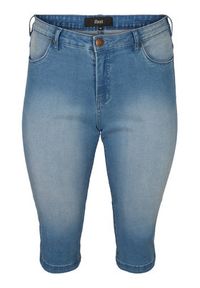 Zizzi Szorty jeansowe O10305H Niebieski Slim Fit. Kolor: niebieski. Materiał: bawełna #3