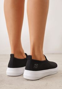 Born2be - Czarne Siateczkowe Tenisówki pod Kostkę na Grubej Podeszwie Phisiane. Okazja: na co dzień, na spacer. Kolor: czarny. Materiał: jeans. Szerokość cholewki: normalna. Styl: sportowy, klasyczny, casual #5