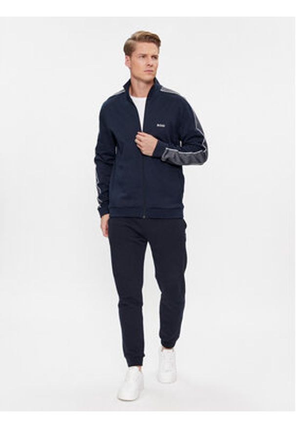 BOSS - Boss Bluza 50511041 Granatowy Regular Fit. Kolor: niebieski. Materiał: bawełna, syntetyk