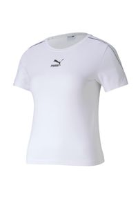 Koszulka treningowa damska Puma Classic Tight Top. Kolor: biały. Materiał: elastan, bawełna