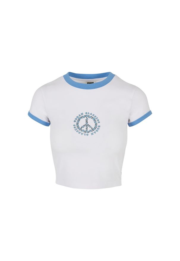 Koszulka court damska z elastycznego dżerseju Koszulka Urban Classics. Kolor: niebieski, biały, wielokolorowy. Materiał: jersey. Długość: krótkie. Sezon: lato